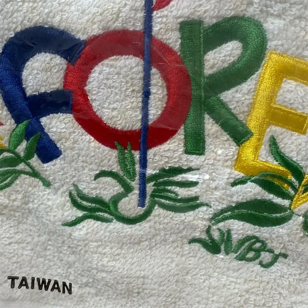 Set of 2 Vintage FORE Golf Sports Towels by BJ Designs Ltd Multicolor Retro
